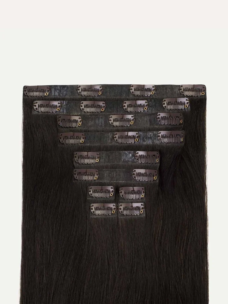 24" Seamless Mocha Brown Balayage Clip-Ins (240g)