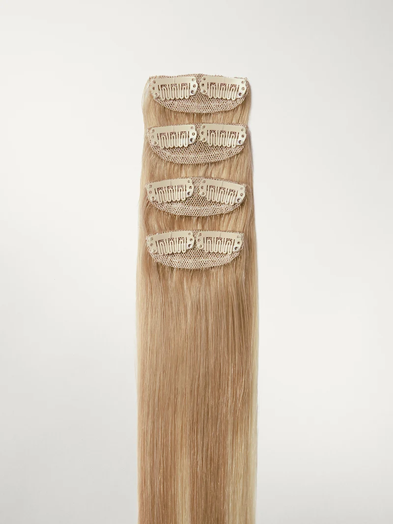 20" Dimensional Beige Blonde Scalp Hair Fill-Ins & Seamless Clip-Ins Bundle (230g)