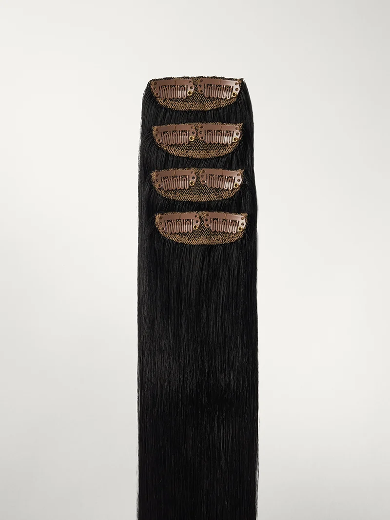 20" Off Black Scalp Hair Fill-Ins & Seamless Clip-Ins Bundle (230g)
