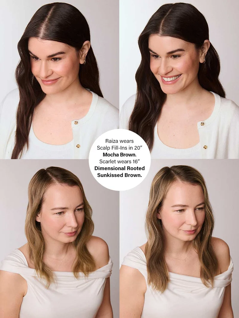 20" Natural Blonde Balayage Scalp Hair Fill-Ins & Seamless Clip-Ins Bundle (230g)