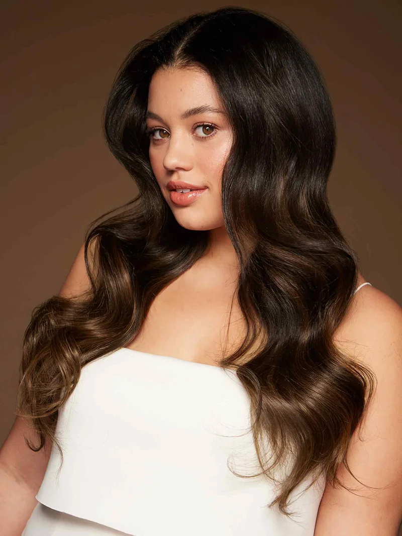20" Mocha Brown Balayage Halo® Hair Extensions (180g)