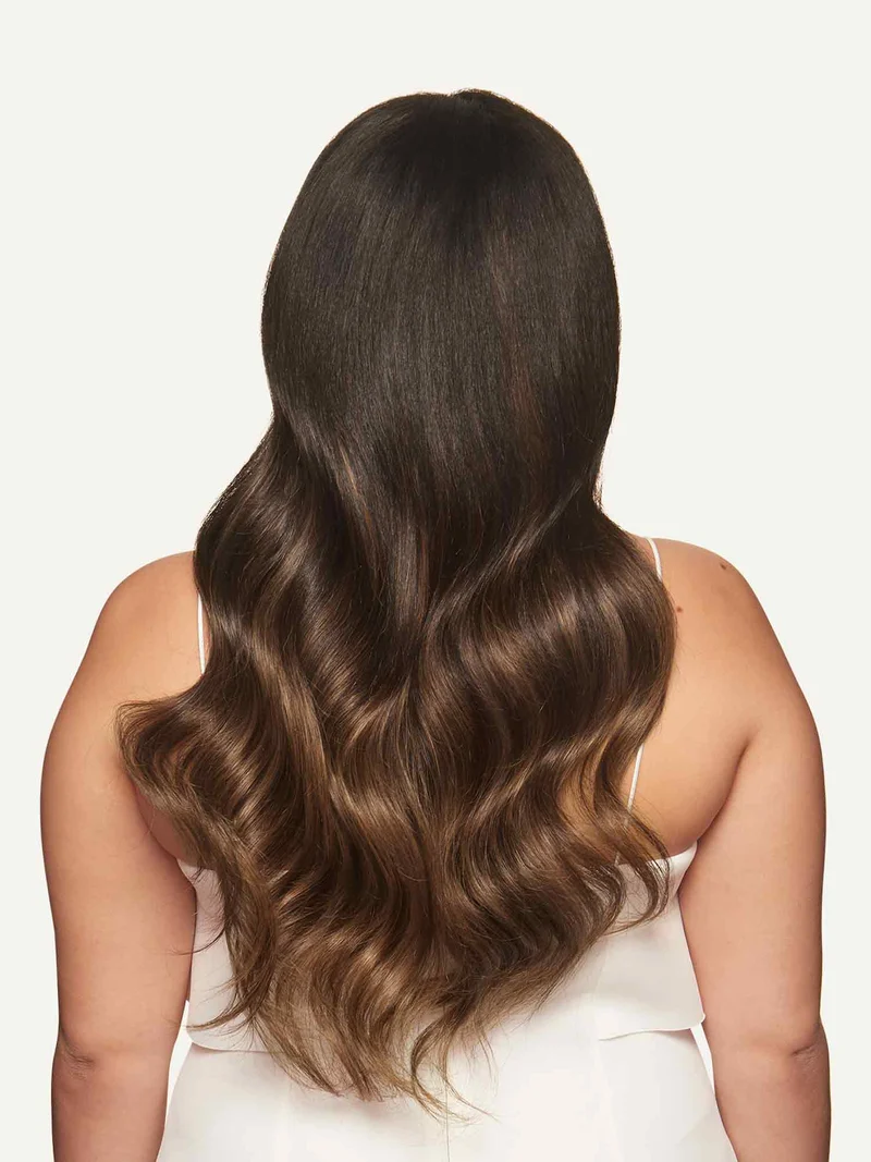 20" Mocha Brown Balayage Halo® Hair Extensions (180g)