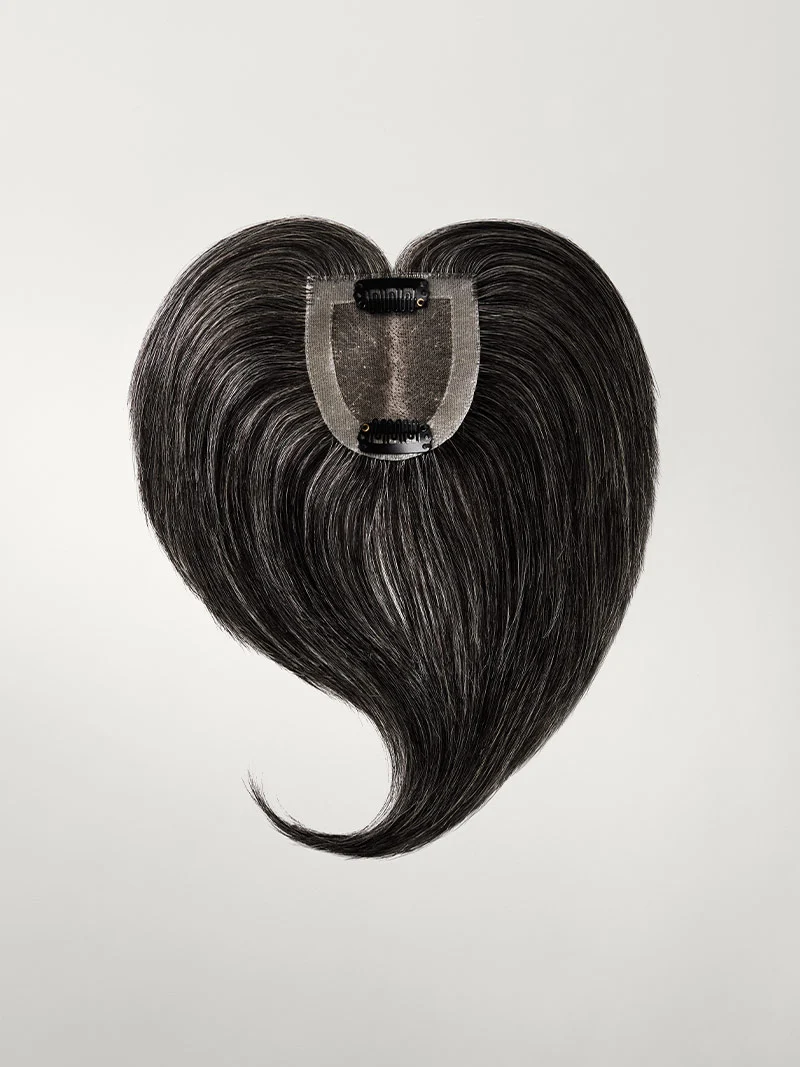Dark Gray Clip-In Curtain Bangs