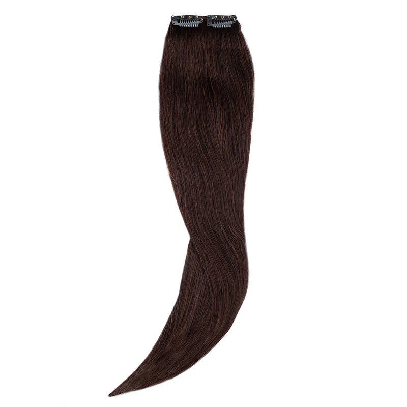 20" Human Hair 2 Clip-in - #2 Chocolate Brown