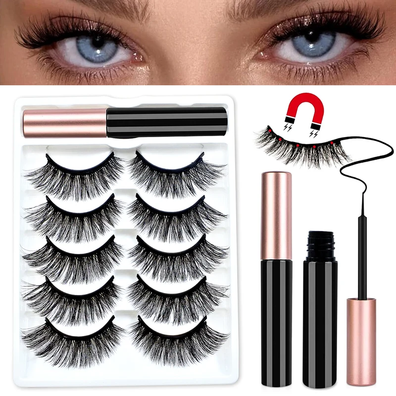 Magnetische Wimpern mit Eyeliner
