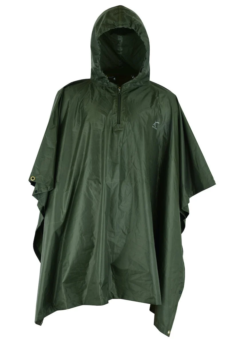 Antipioggia KONUSTEX LAXO PONCHO verde leggero impermeabile antivento