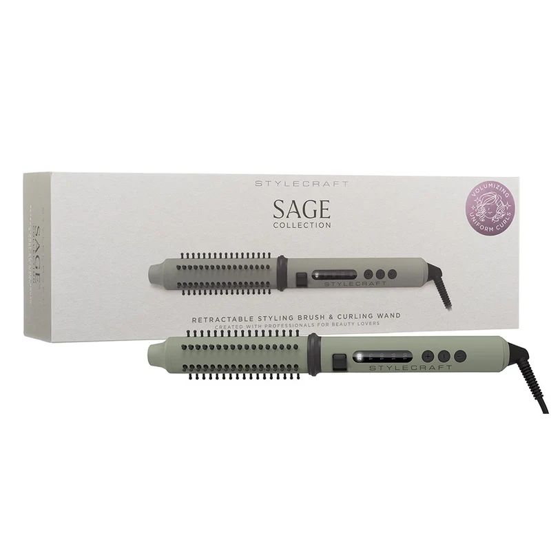 StyleCraft Sage Collection 2-in-1 Retractable Hot Brush 32mm