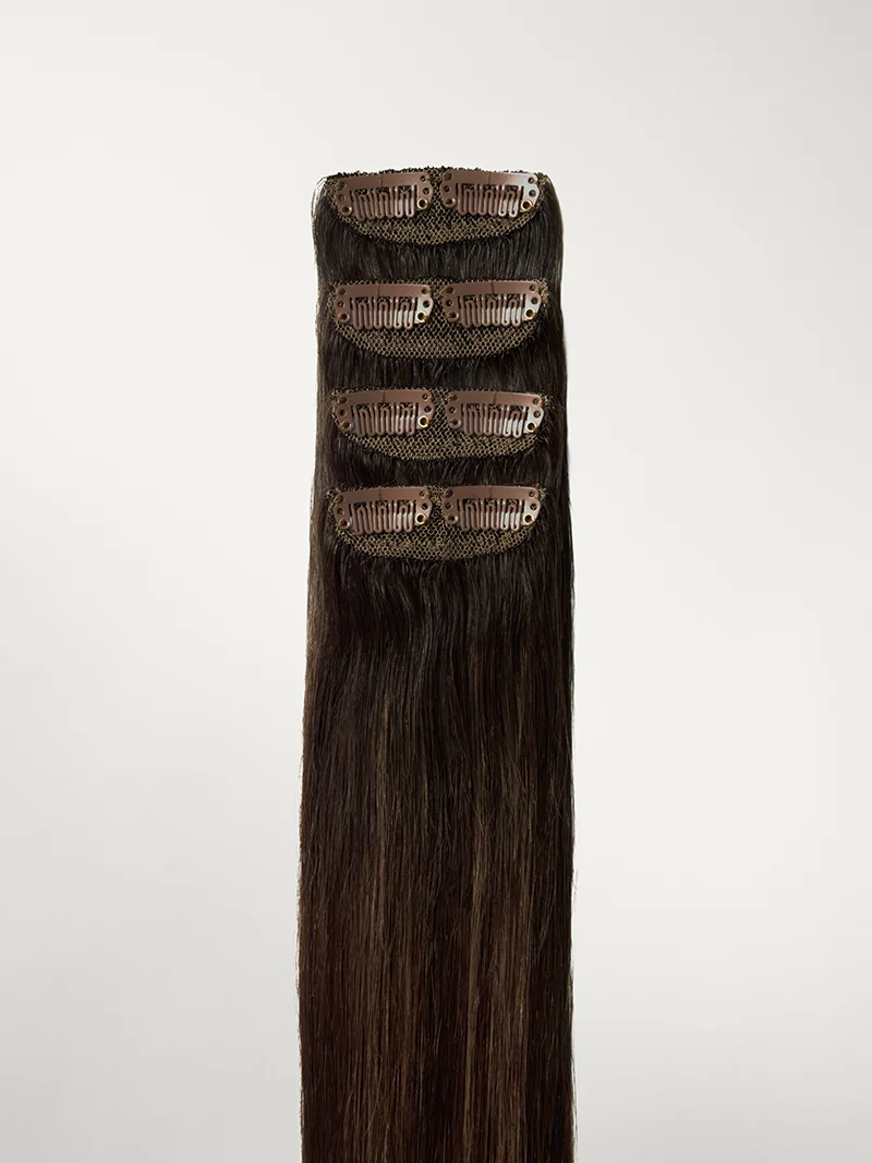 12" Dimensional Rooted Espresso Brown Scalp Hair Fill-Ins (30g)