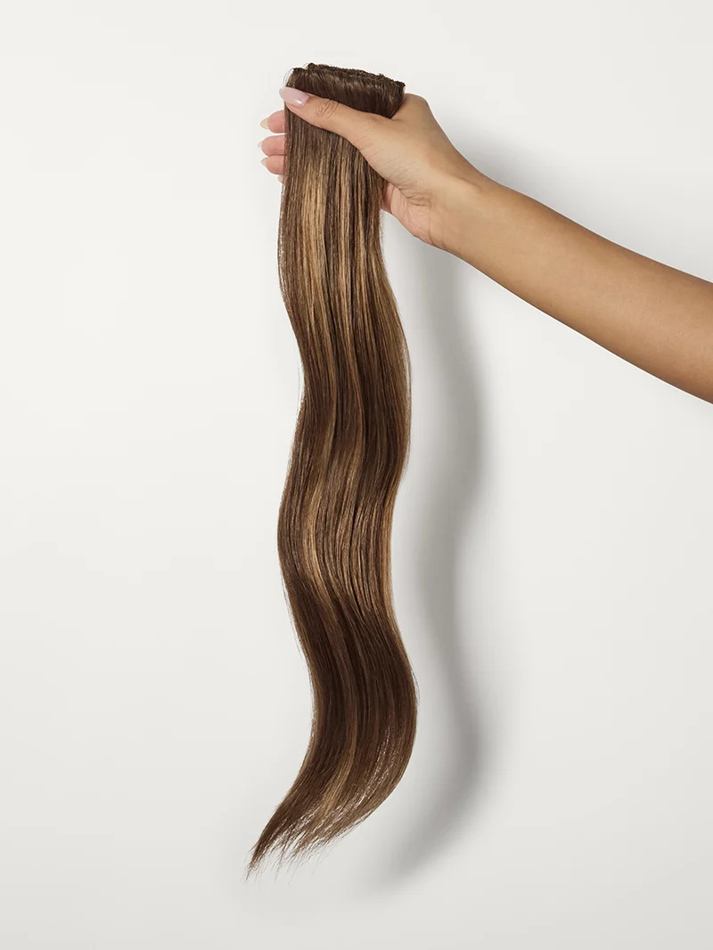 20" Dimensional Rooted Sunkissed Brown Scalp Hair Fill-Ins (50g)
