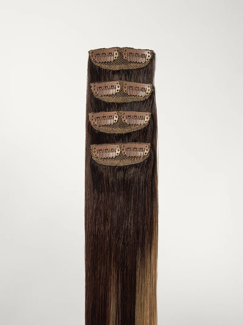 20" Dark Brown Balayage Scalp Hair Fill-Ins (50g)