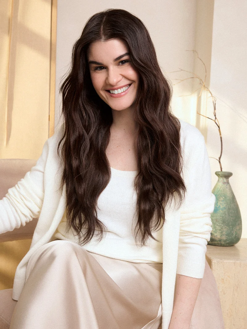 20" Chestnut Brown Scalp Hair Fill-Ins & Seamless Clip-Ins Bundle (230g)