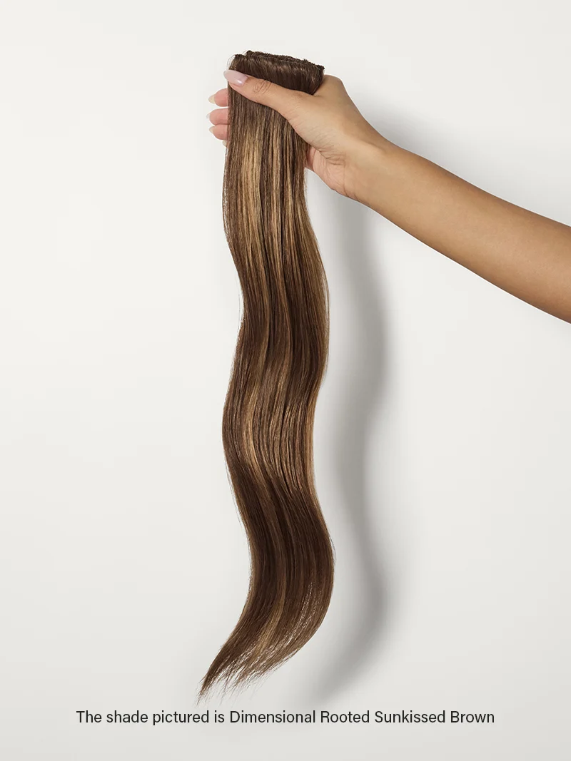 20" Ash Brown Balayage Scalp Hair Fill-Ins & Seamless Clip-Ins Bundle (230g)