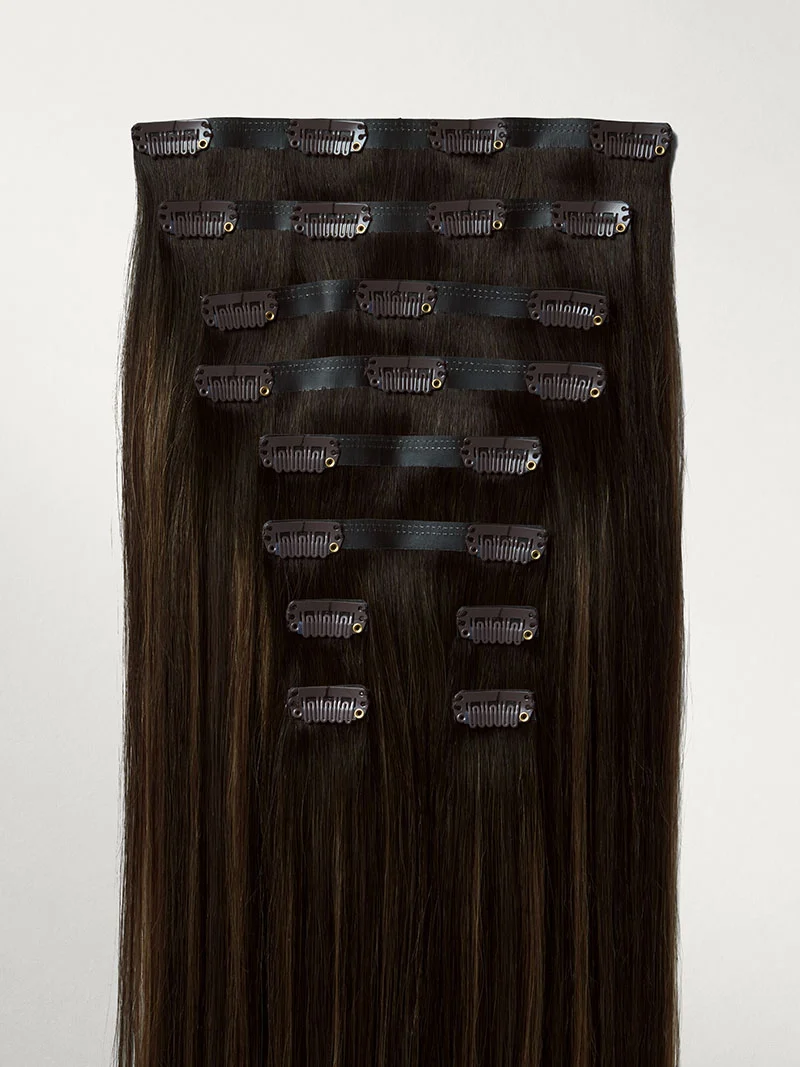 24" Seamless Dimensional Rooted Honey Espresso Clip-Ins (240g)