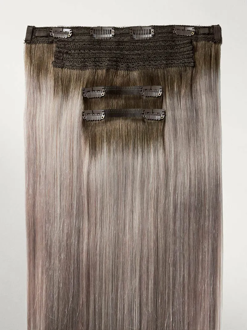12" Dimensional Rooted Ash Blonde Halo® Hair Extensions (150g)