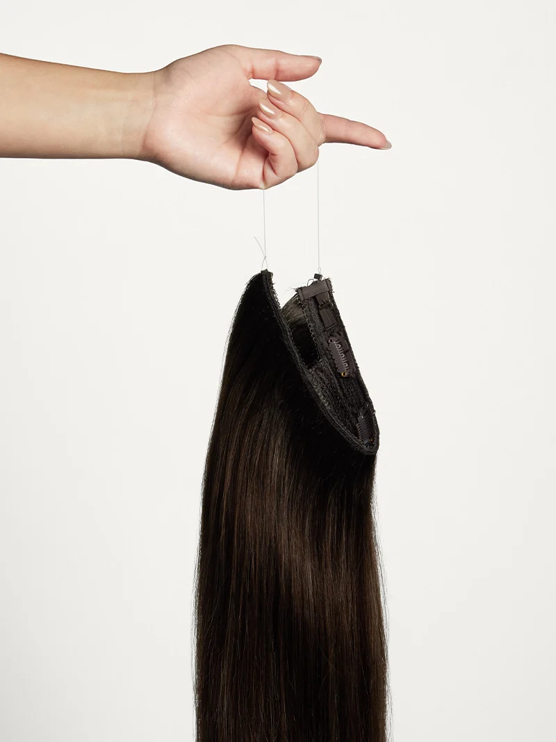 20" Dimensional Rooted Espresso Brown Halo® Hair Extensions (180g)