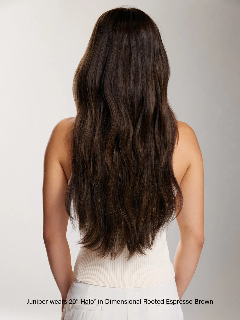 20" Dimensional Rooted Espresso Brown Halo® Hair Extensions (180g)