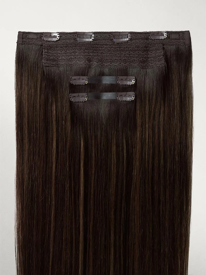 20" Dimensional Rooted Honey Espresso Halo® Hair Extensions (180g)