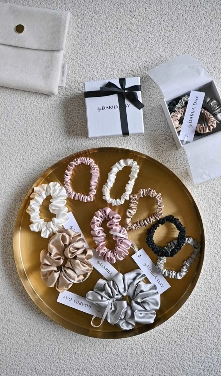 Silk Scrunchie Set - 3 x Größe XS
