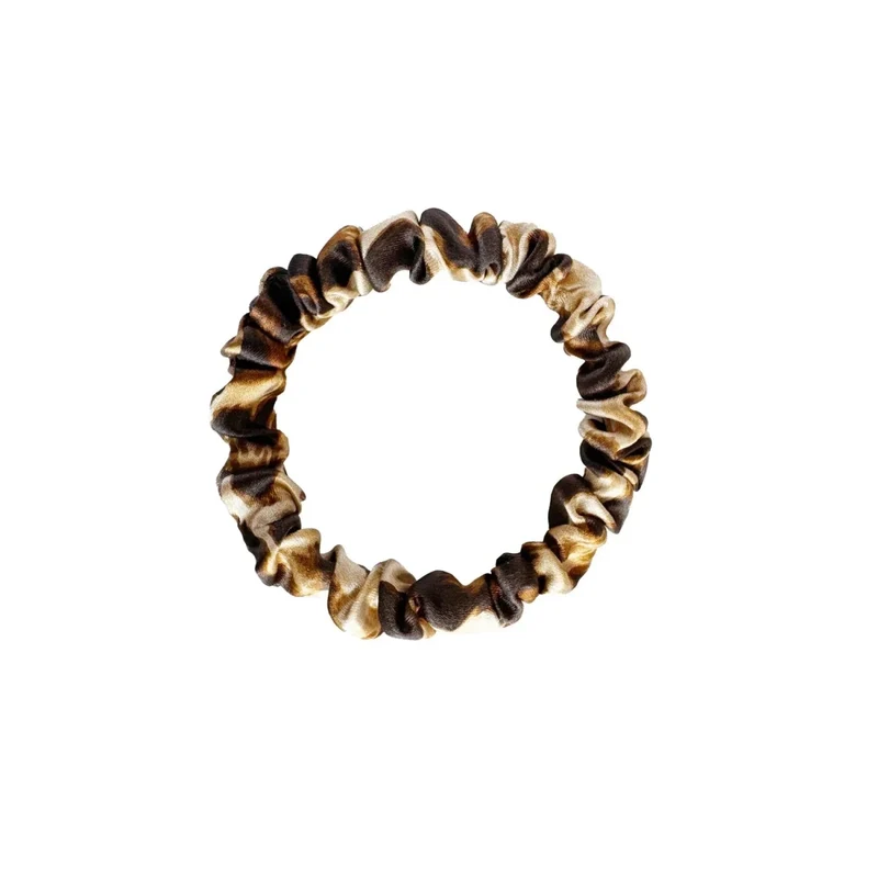 Silk Scrunchie Set - 3 x Leopard Größe XS