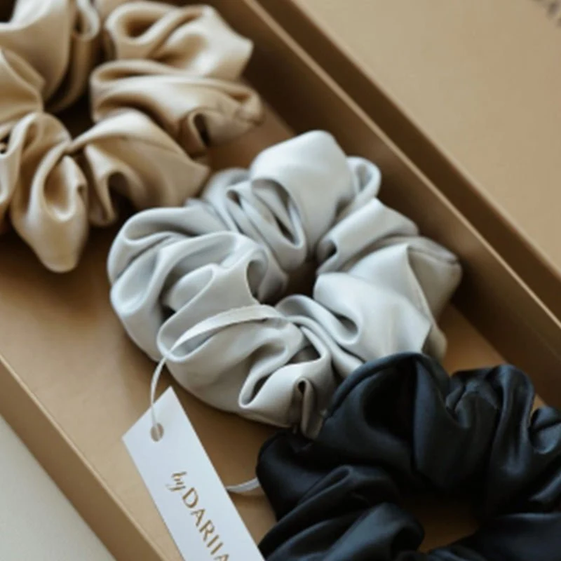 Silk Scrunchie Set - 3 x Größe M