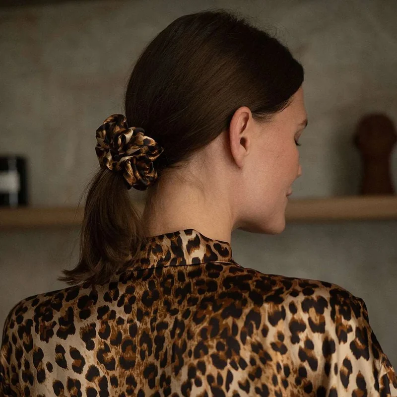 Silk Scrunchie Leopard