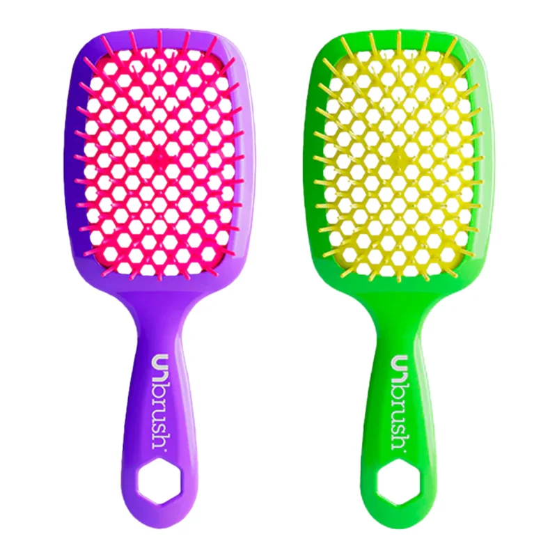 UNbrush Detangling Hair Brush Neon Neon Electric Berry & Lemon Lime
