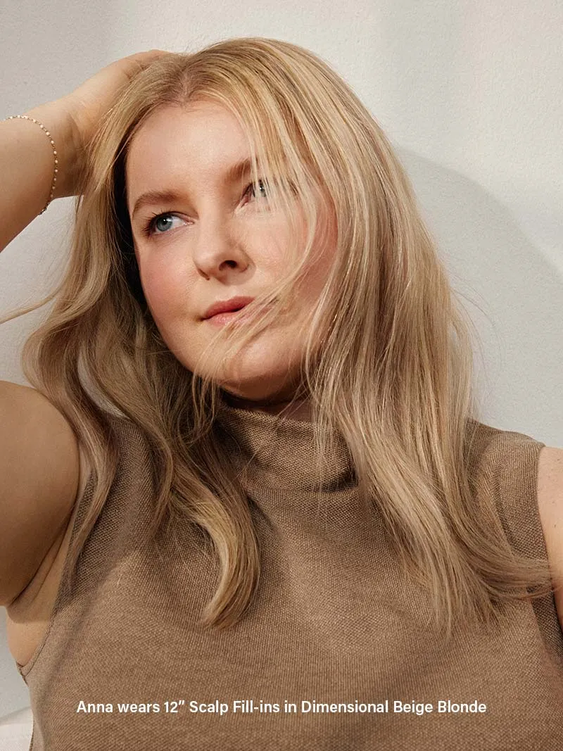 16" Dimensional Beige Blonde Scalp Hair Fill-Ins (40g)