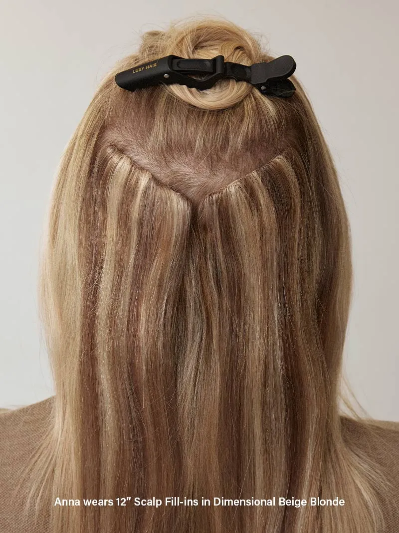 16" Dimensional Beige Blonde Scalp Hair Fill-Ins (40g)