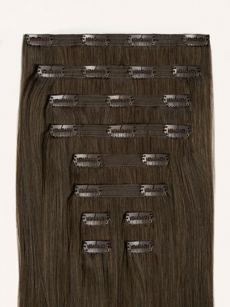 20" Classic Medium Natural Brown Clip-Ins (220g)