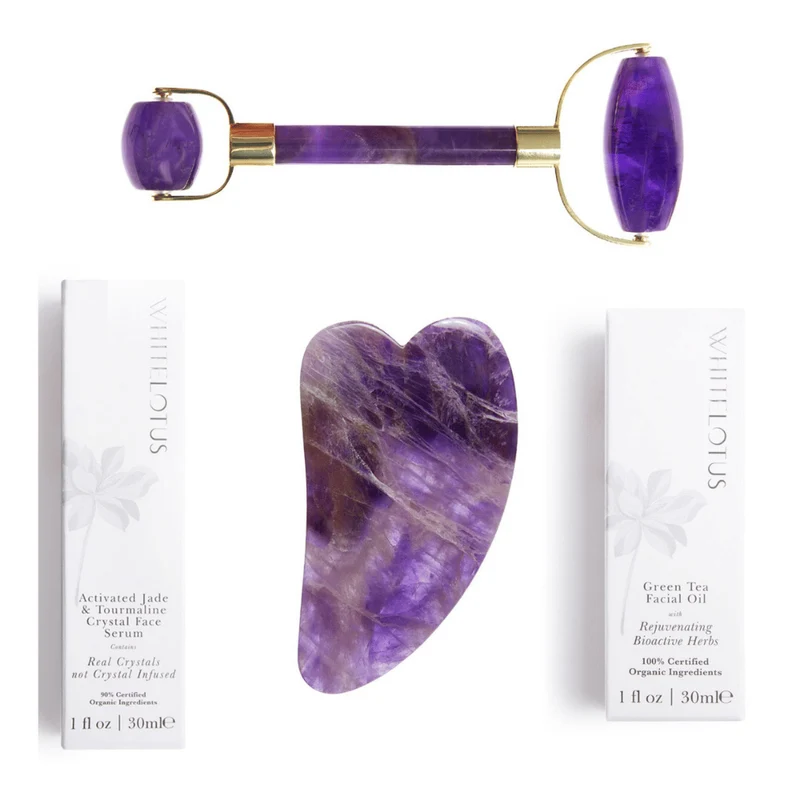 White Lotus Amethyst Crystal Facial Set