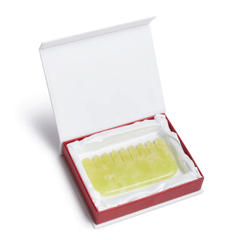 White Lotus Genuine Jade Crystal Comb