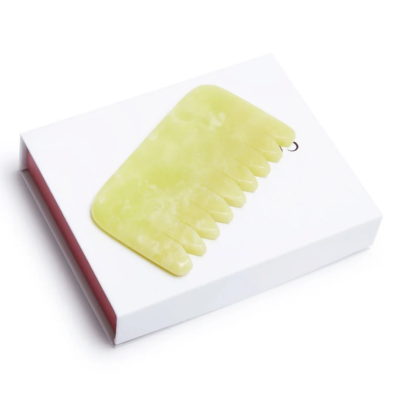White Lotus Genuine Jade Crystal Comb