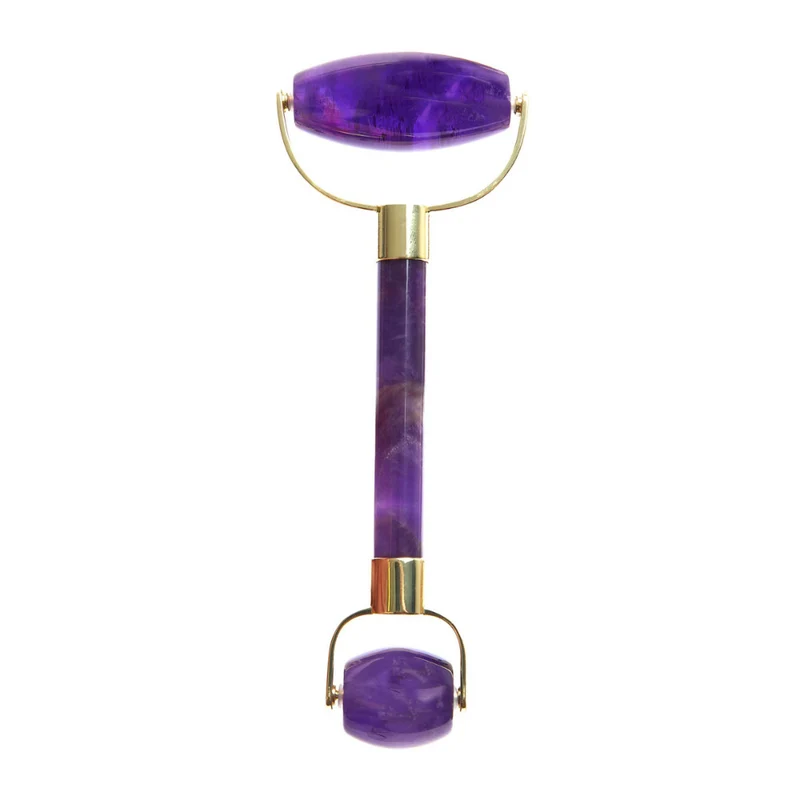 White Lotus Genuine Double Headed Amethyst Roller
