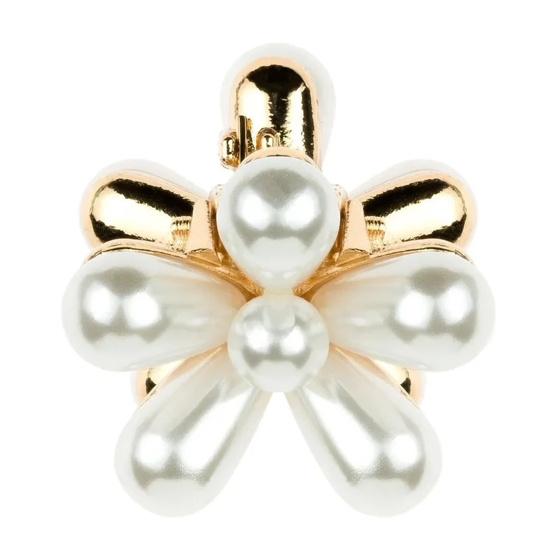 CLIPSTAR Pearly Flower Hair Clips 4pc