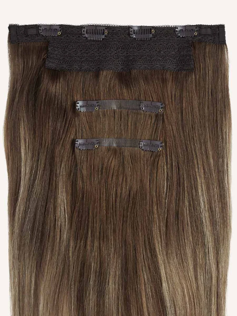 12" Chestnut Brown Balayage Halo® Hair Extensions (150g)