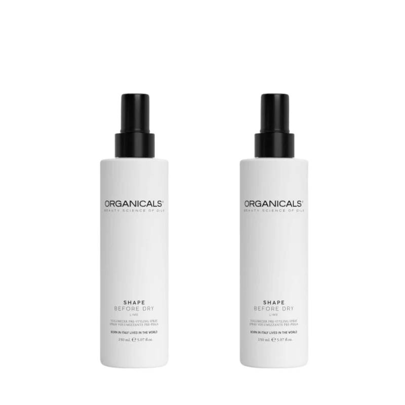Organicals Shape Before Dry Lime Pre-Styling Hairspray 150ml Duo Set