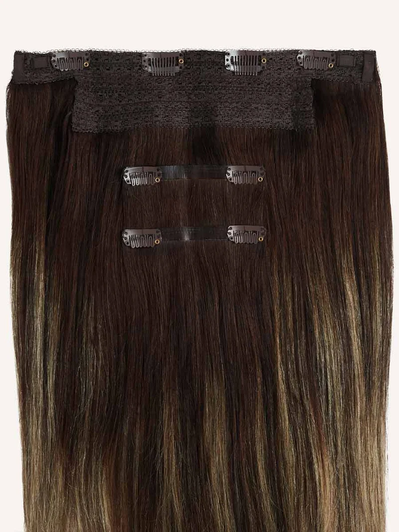 16" Dark Brown Balayage Halo® Hair Extensions (140g)