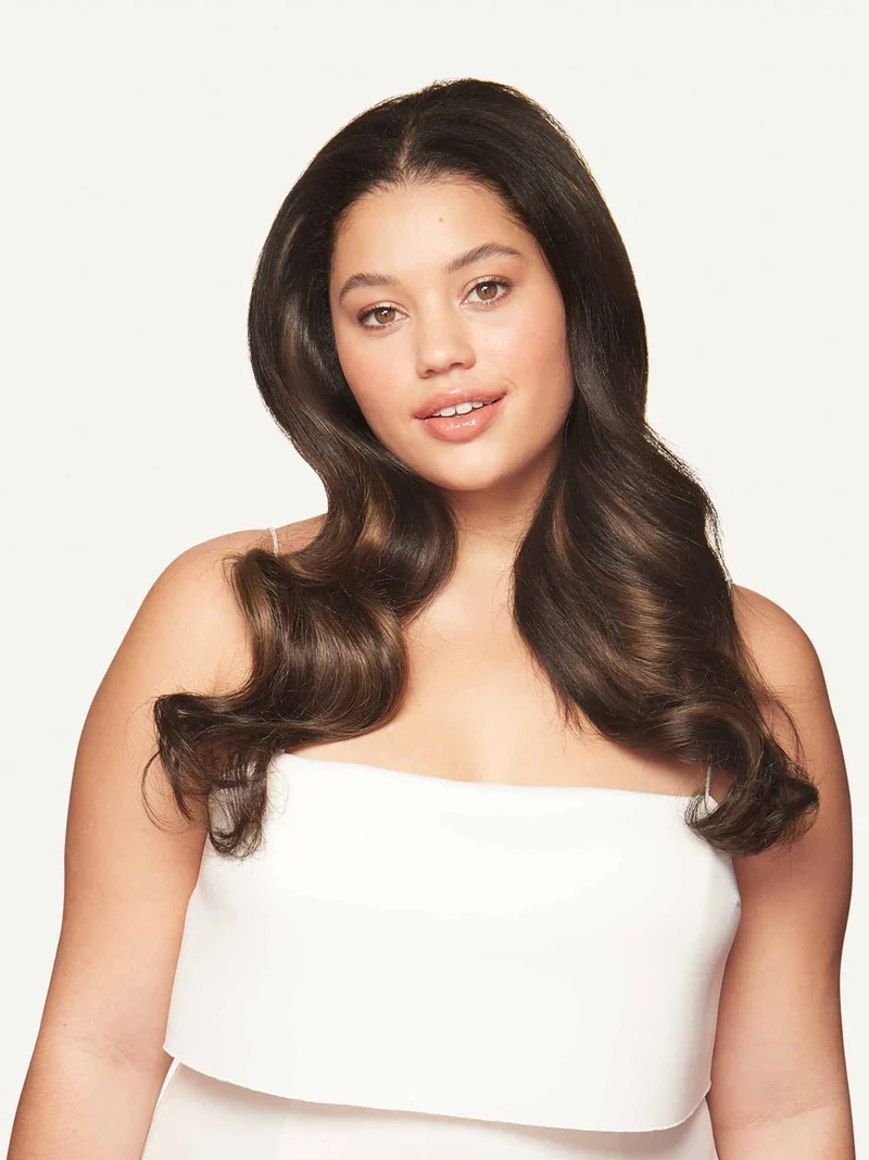 16" Mocha Brown Balayage Halo® Hair Extensions (140g)