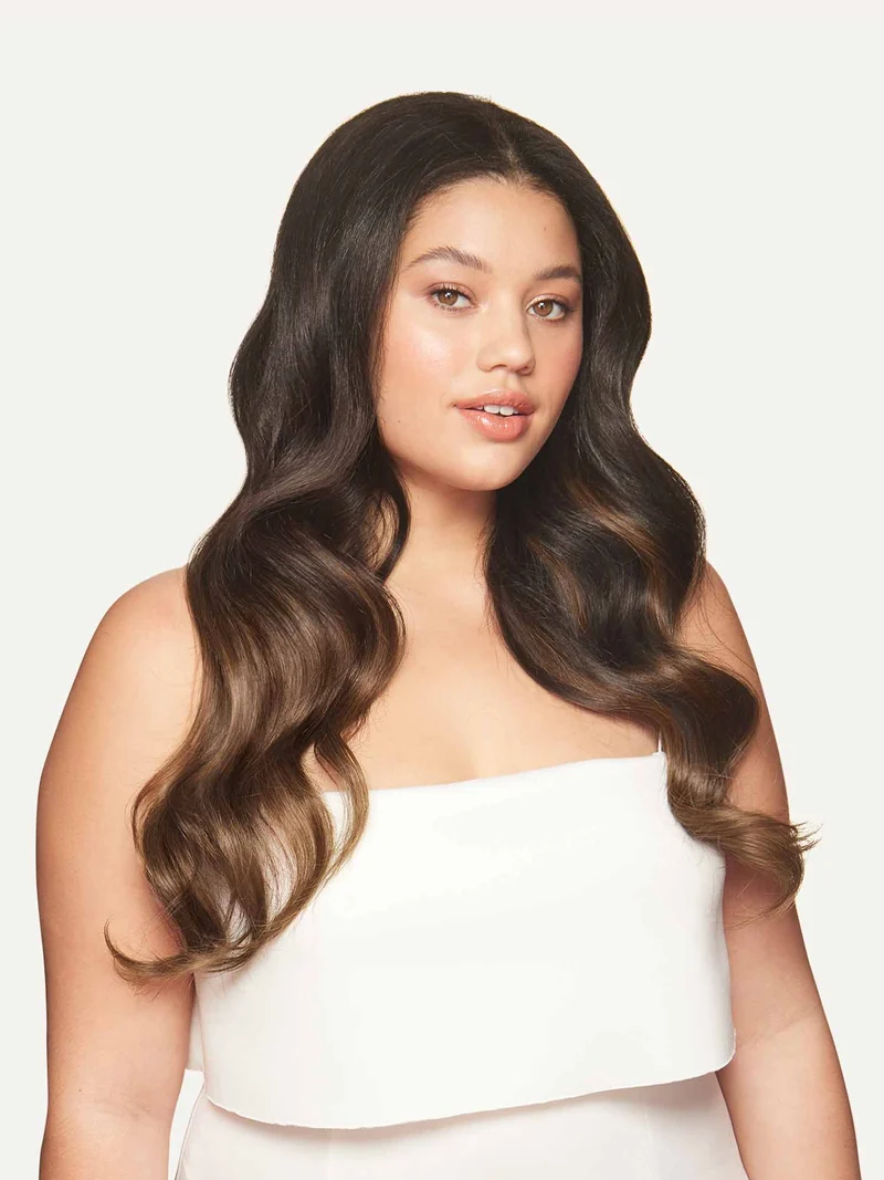 20" Classic Mocha Brown Balayage Clip-Ins (160g)