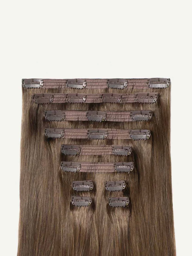 20" Classic Ash Brown Balayage Clip-Ins (160g)