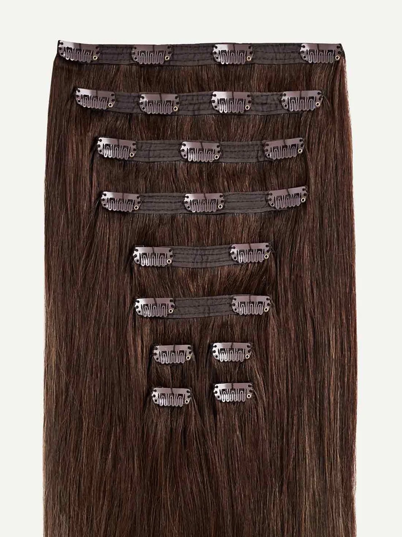 20" Classic Chocolate Brown Balayage Clip-Ins (220g)