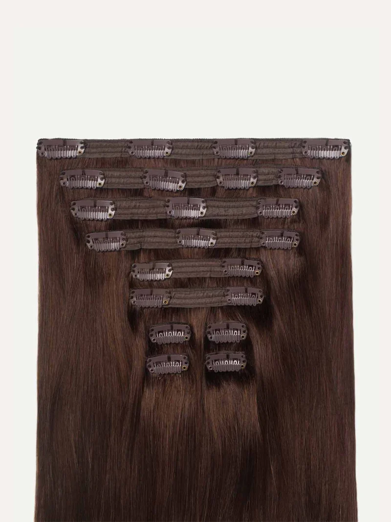 20" Classic Chocolate Brown Clip-Ins (220g)