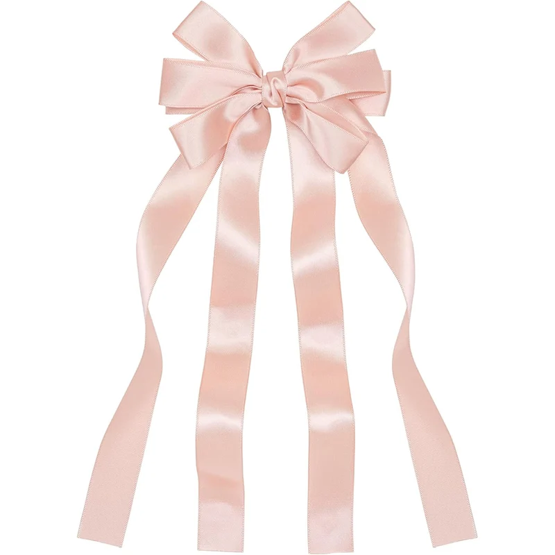 CLIPSTAR M Ribbon Glam Chic Pink Hair Clip