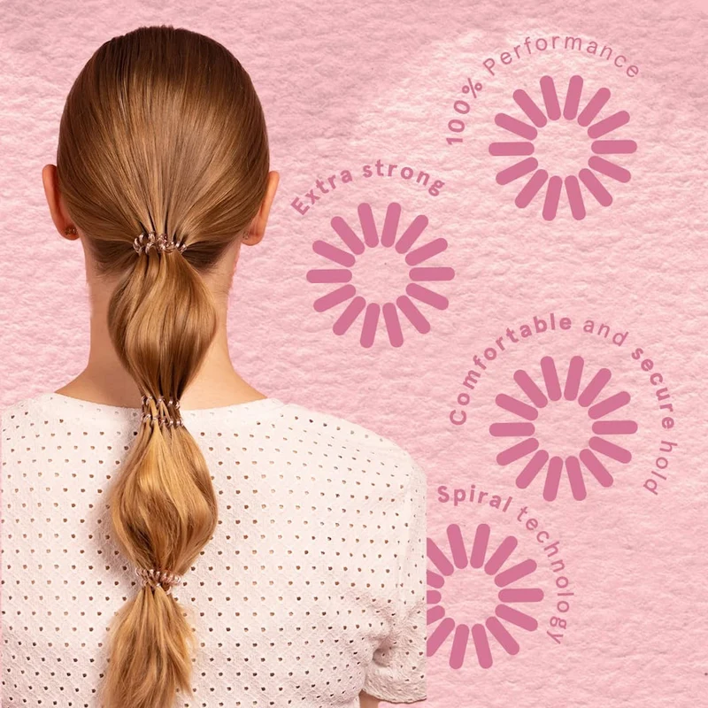 Invisibobble Extra Hold Twirl Boss Hair Tie Spirals for Thick/Curly Hair 6pc