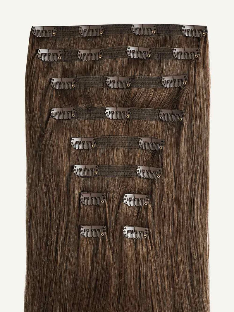 16" Classic Neutral Brown Clip-Ins (160g)