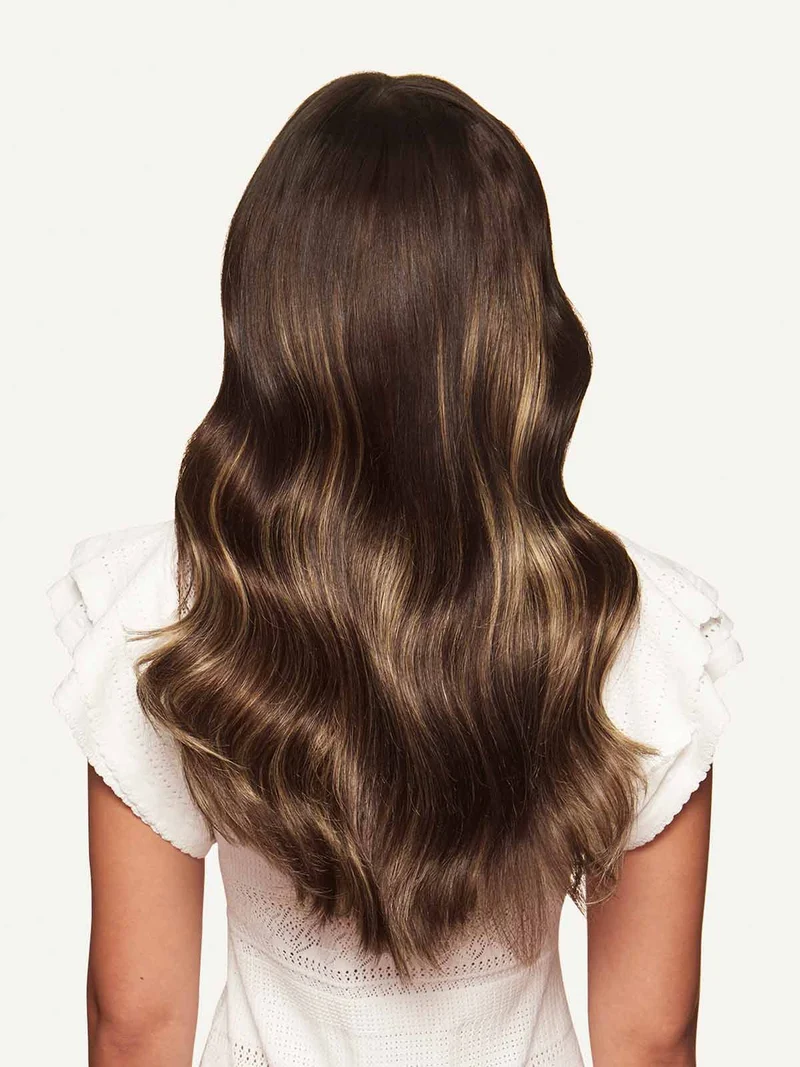12" Dark Brown Balayage Halo® Hair Extensions (150g)