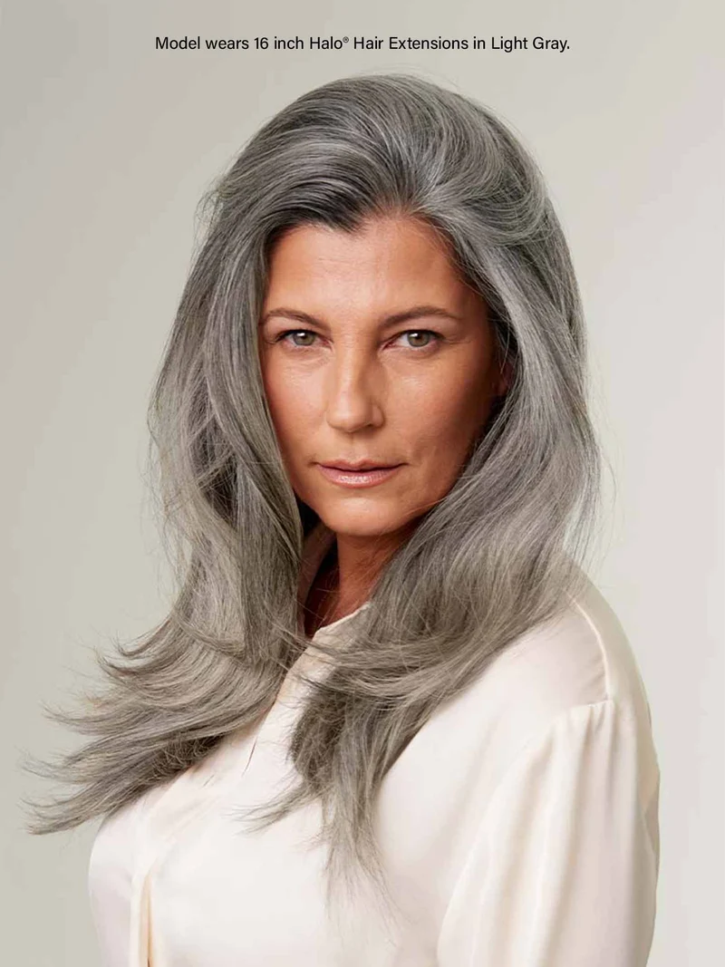 12" Light Gray Halo® Hair Extensions (150g)