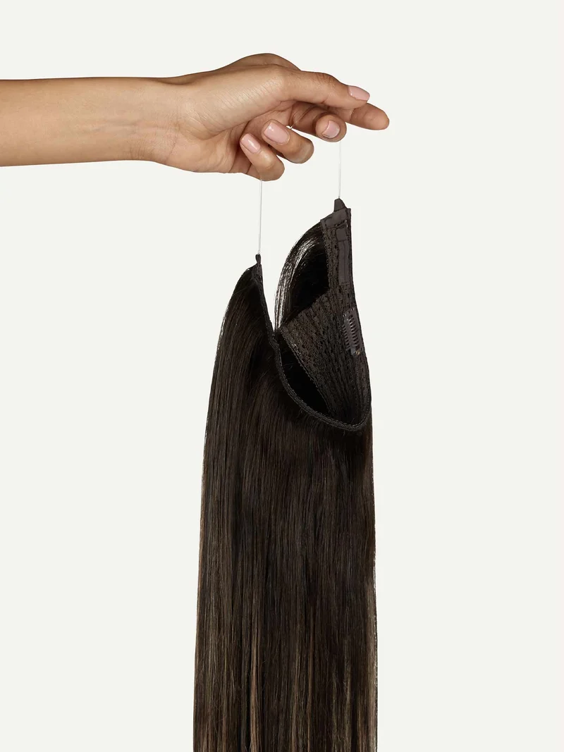 16" Mocha Bronde Balayage Halo® Hair Extensions (140g)