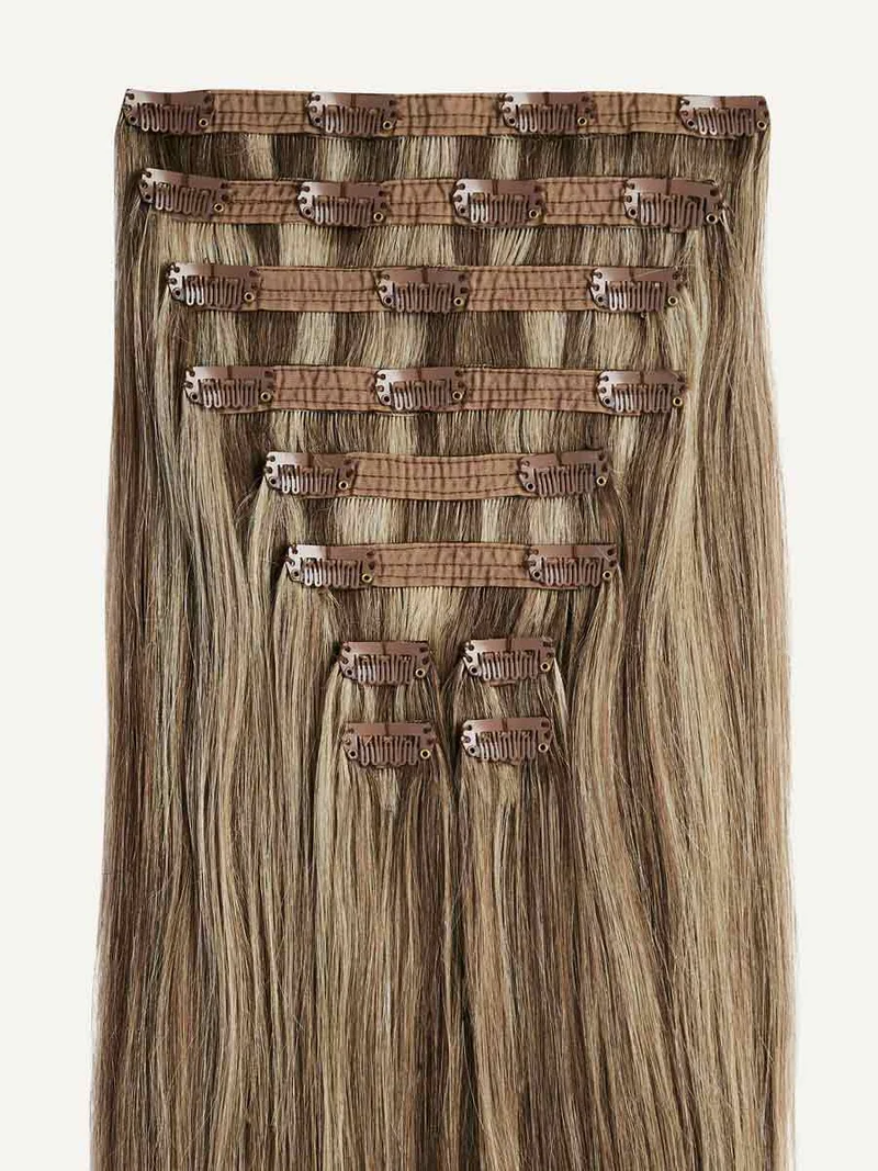 16" Classic Ash Brown Highlights Clip-Ins (160g)