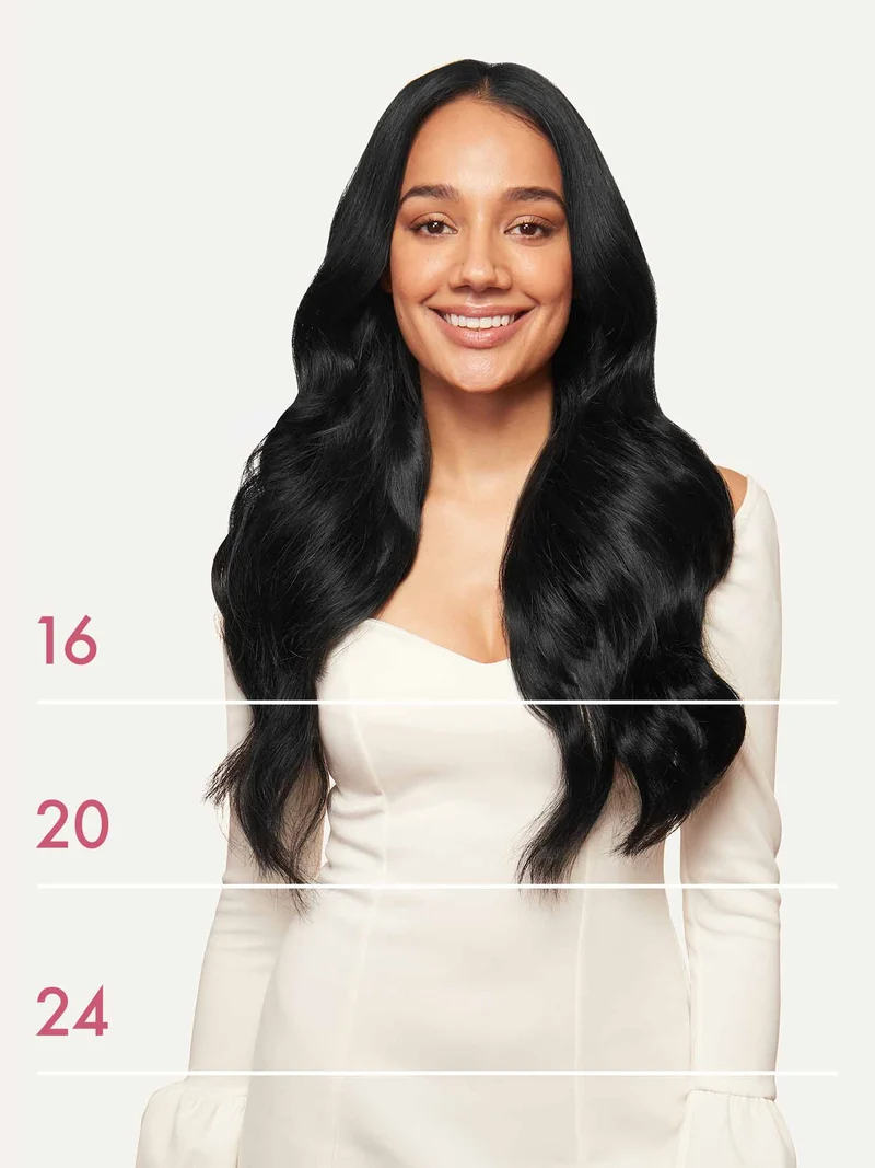 16" Classic Jet Black Clip-Ins (160g)